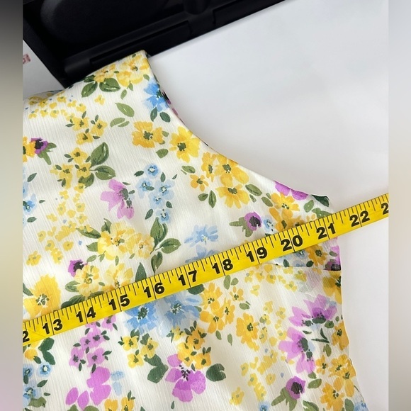 NEW Calvin Klein Multi Floral Print Asymmetrical Hem Sleeveless Dress Sz 14 - Picture 9 of 10